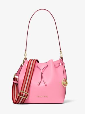 michael kors eden medium leather bucket bag