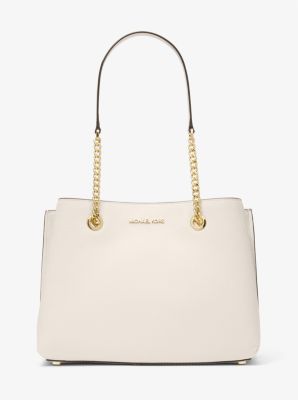 Michael Kors Powder Blush Medium Chain-Accent Jet Set Pebbled Leather Tote, Best Price and Reviews