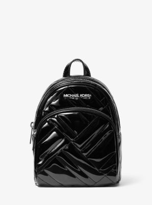 Michael Kors Abbey Jaycee Medium Backpack Black Pebbled Leather