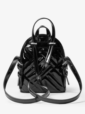 Michael Kors Abbey Jaycee Medium Backpack Black Pebbled Leather