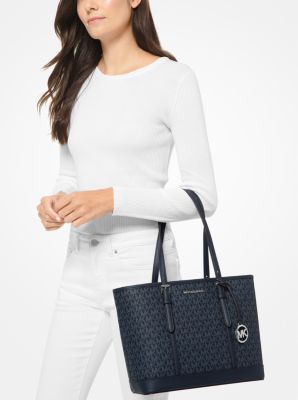 Jet Set Travel Small Logo Top-Zip Tote Bag