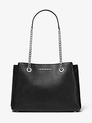 Teagan Large Pebbled Leather Shoulder Bag - BLACK - 35S0SXZS7L