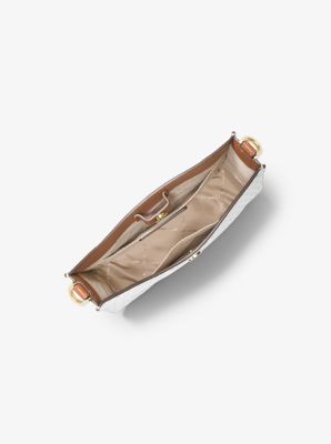 Michael Kors Bags | Michael Kors Briley Small Logo Messenger Crossbody Bag | Color: Gray/White | Size: Small | Fashionbreeze1's Closet