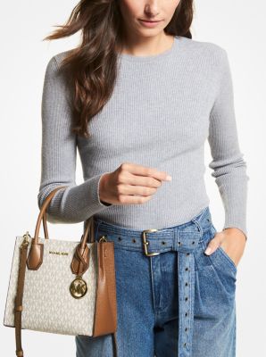 Sac à bandoulière Mercer à soufflets de taille moyenne en cuir avec logo image number 2