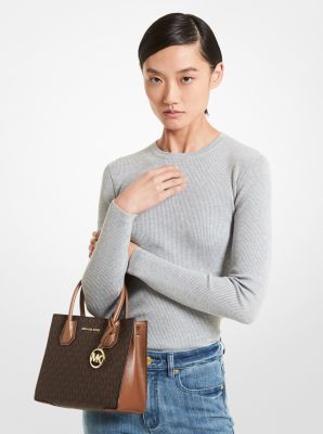 Mercer Medium Logo and Leather Accordion Crossbody Bag | Michael Kors