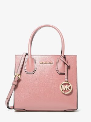 Michael Kors Mercer Medium Mercer Pebbled Leather Crossbody Bag- Soft Pink