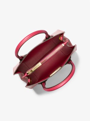 Michael Kors Mercer Medium Pebbled Leather Crossbody Bag- Rose Pink
