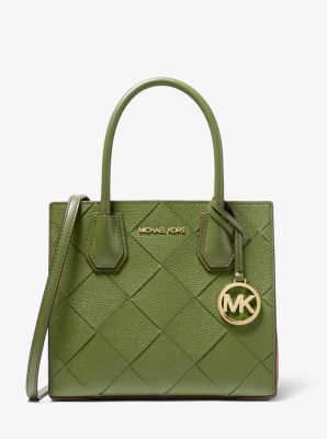 Mercer Medium Woven Leather Accordion Crossbody Bag | Michael Kors