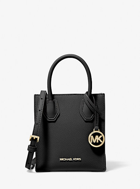 MK Mercer Extra-Small Pebbled Leather Crossbody Bag - Black - Michael Kors