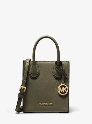 Michael Kors Mercer Xs Extra Small Phone Crossbody Bag Leather Brown Mk