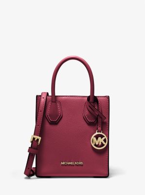 Michael Kors Outlet Mercer Large Pebbled Leather Accordion Tote Bag in Red - One Size