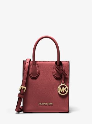 MICHAEL KORS MERCER MEDIUM MESSENGER LEATHER IN SHERBET