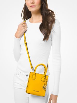 Michael Kors Mercer Extra Small Pebbled Leather Crossbody Bag Jasmine Yellow