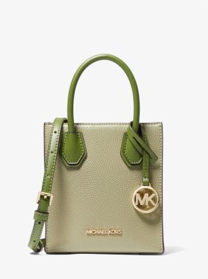 Mercer Extra-Small Two-Tone Pebbled Leather Crossbody Bag