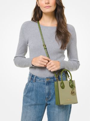 Mercer Extra-Small Two-Tone Pebbled Leather Crossbody Bag
