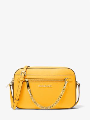 Michael Kors Saffiano Leather Studded Crossbody Bag - Yellow