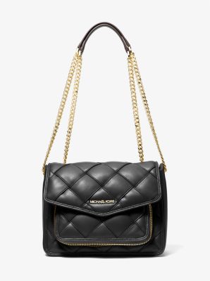 Regina Medium Woven Shoulder Bag Michael Kors