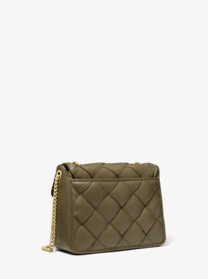 Michael Kors Regina Medium Woven Shoulder Bag Big Apple Buddy
