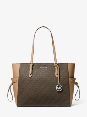 MICHAEL KORS 35F2S2GT7B Gilly Large Color-Block Logo and Leather Tote Bag  In BLACK MULTI 