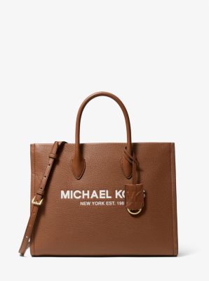 Michael Kors Mirella Large Signature MK Tote Bag Dark Powder Blush Pink 