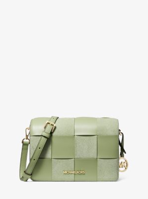 Mercer Small Woven Suede Crossbody Bag