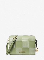 Mercer Small Woven Faux Leather and Suede Crossbody Bag - LT SAGE MLTI - 35S2GM9C5S
