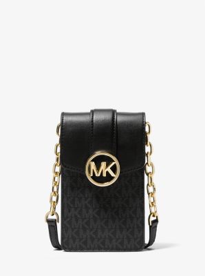 MICHAEL KORS Carmen Small Logo Smartphone Crossbody Bag (Black): Handbags