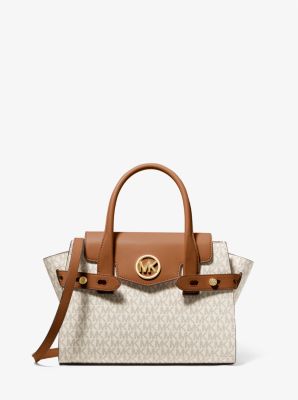 Carmen Medium Logo and Faux Leather Belted Satchel