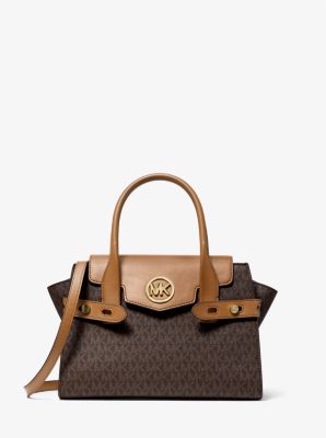 Michael Kors, Bags, Michael Kors Carmen Medium Logo And Leather Belted  Satchel