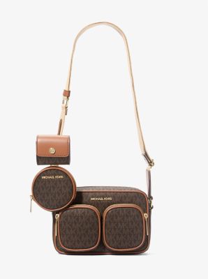 Jet Set Medium Signature Logo Crossbody Bag with Case for Apple Airpods Pro Michael Kors