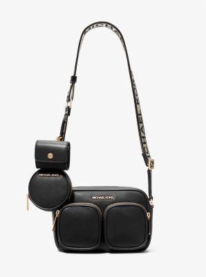 Michael Kors Ginny Micro Grommet Damson Leather Medium Camera Crossbody Bag
