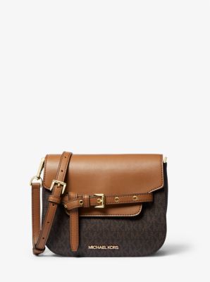 Michael Kors Bags | Michael Kors Large Messenger Crossbody Bag Vanilla | Color: Brown/White | Size: Os | Newexperience27's Closet