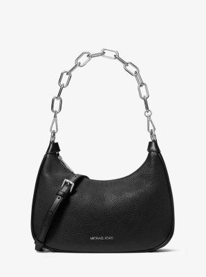 Michael Kors Cora Large Pebbled Leather Shoulder Bag In Black