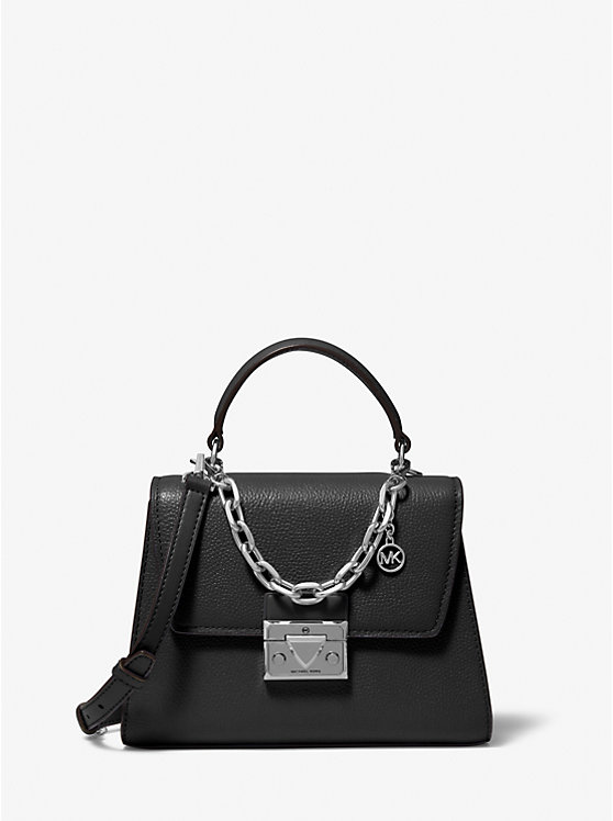 Serena Small Pebbled Leather Satchel image number 0