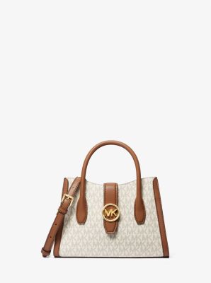 Michael Michael Kors Greenwich Small Signature Flap Crossbody Vanilla