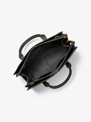 Michael Kors Sheila Small Powder Blush Vegan Leather Center Zip Satchel Handbag