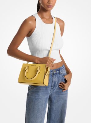 Sheila Small Faux Saffiano Leather Satchel