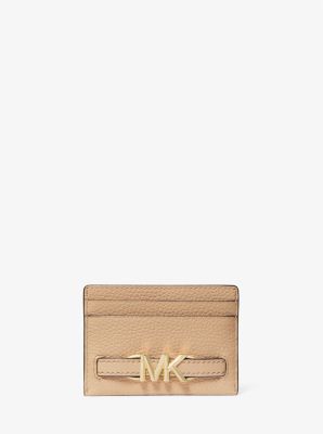 Michael Kors Reed Large Card Holder Wallet Mk Signature Logo Leather (Light Cream)