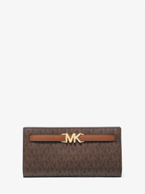 MICHAEL MICHAEL KORS Medium Crossgrain Leather Wallet COLOR LUGGAGE RETAIL  $258