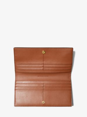  Michael Kors Reed Large Card Holder Wallet MK Signature Logo  Leather (Brown MK) : Clothing, Shoes & Jewelry