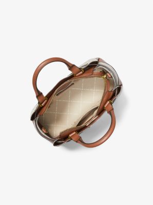 Michael Kors Mercer Belt Small Brown Leather Satchel Messenger Bag