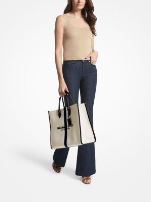 Medium Natural 5 Pocket Open Top Canvas Tote Bag