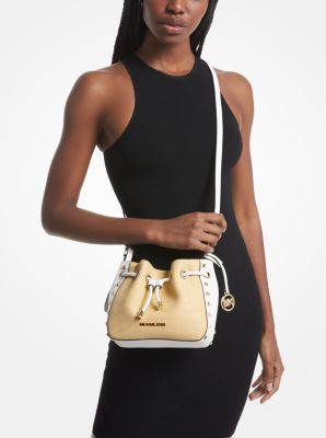 Michael Kors Women Black Leather Bucket Bag Handbag Purse