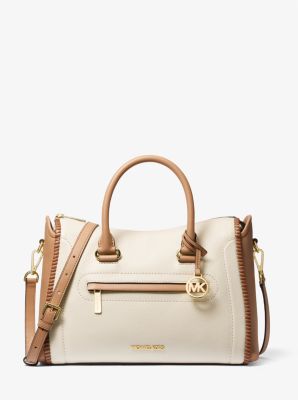 Carine Large Two-Tone Leather Satchel image number 0