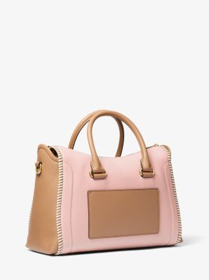 Carine Large Two-Tone Leather Satchel