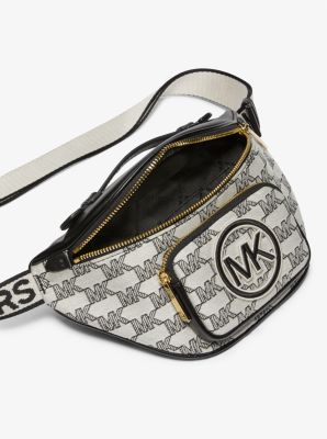 Michael Kors Erin XS Waist Bag FannyPack Crossbody MK Logo Jacquard  (Luggage)