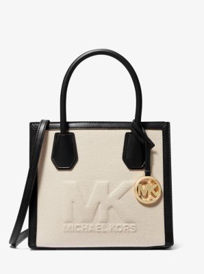 New Michael Kors MK Leather Logo Small Mercer Crossbody Bag black