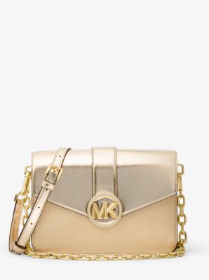 Michael Michael Kors Womens Leather Gold Tone Shoulder Handbag