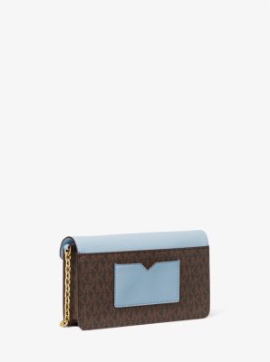 Small Saffiano Leather Envelope Crossbody Bag