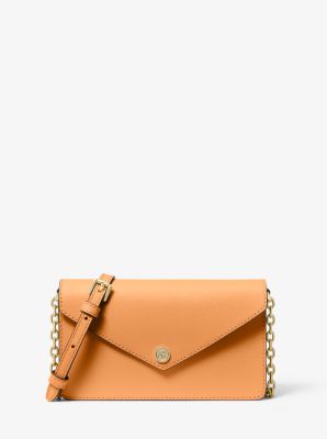 Small Saffiano Leather Envelope Crossbody Bag